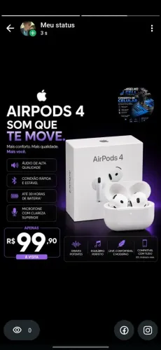 Airpods 4 Fone Bluetooth