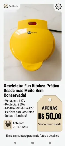 omeleteira semi nova
