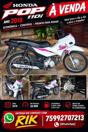 A moto bem conservada, moto de mulher, era utilizada só para ir ao trabalho e casa.