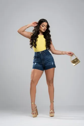 Short jeans feminino sem laycra 