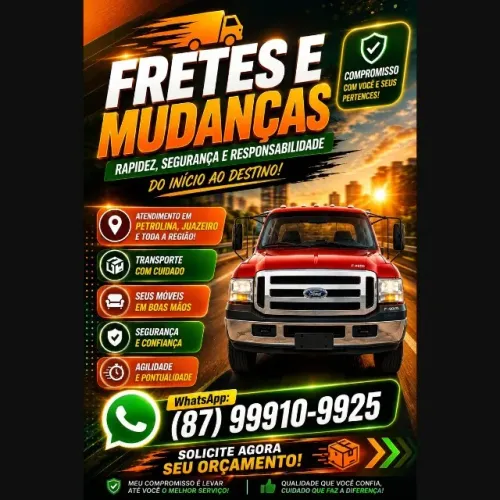 FRETES E MUDANÇAS EM PETROLINA, JUAZEIRO E REGIÃO
