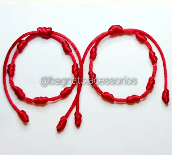 Conjunto com 2 pulseiras kabbalah 7 nós