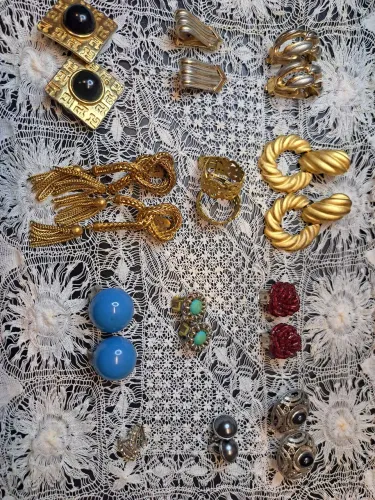 Lote de brincos vintage de pressão