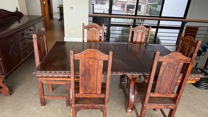 Conjunto Mesa Madeira Maciça Antiguidade