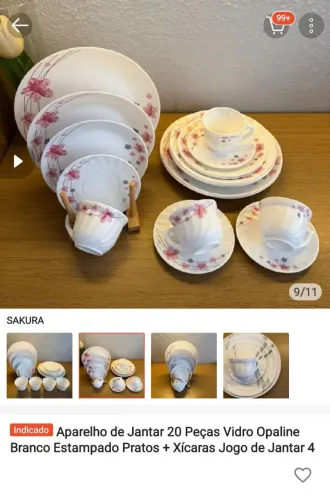 Aparelho de Jantar, nunca usado na caixa com brinde