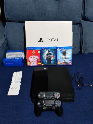 PLAYSTATION 4 + 2 CONTROLES + 12 JOGOS + CAIXA + NOTA FISCAL