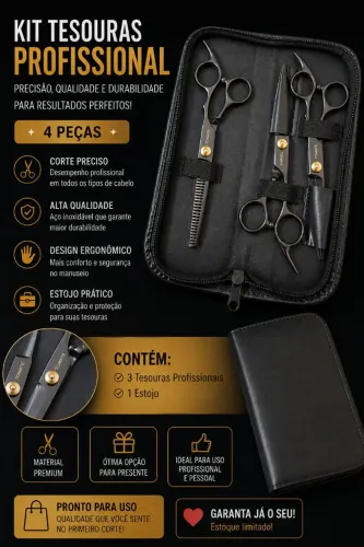 Kit tesouras profissional 