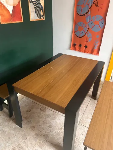 Mesa de Sala/Jardim Mobly cor Mel e Preto