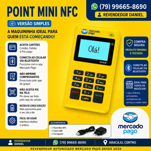 Maquininha de Cartão Point Mini Bluetooth 