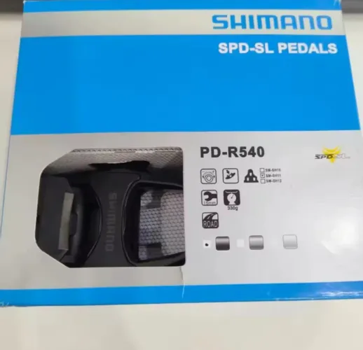Pedal Shimano PD-R540 - Prata / Preto NOVO. SEM OS TACOS
