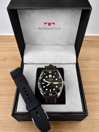 Technos Automático Diver 150M, movimento japonês Miyota 8205