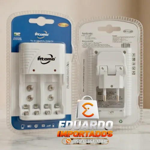 Carregador de Pilhas AA(Grossa) AAA(Palito) e Bateria 9V 4 em 1