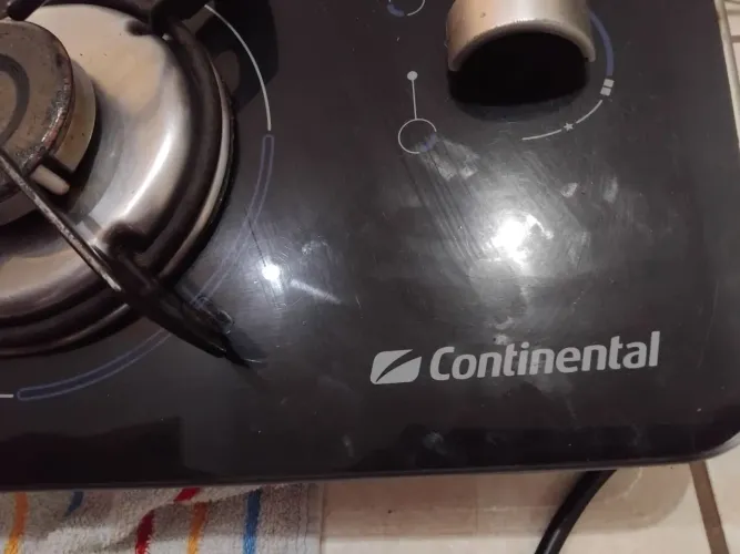 Cooktop a Gás Continental 4 Bocas - Vidro Temperado Preto (Excelente Estado)