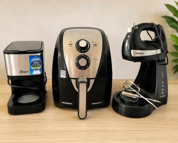Kit de Eletrodomésticos Oster + Mondial ? Air Fryer, Cafeteira e Batedeira 
