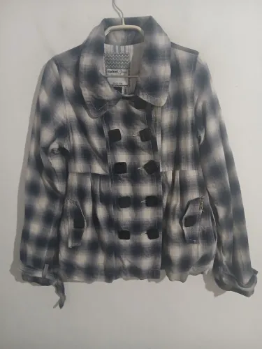 CASACO CURTO COLCCI JEANS XADREZ 100% ALGODÃO P