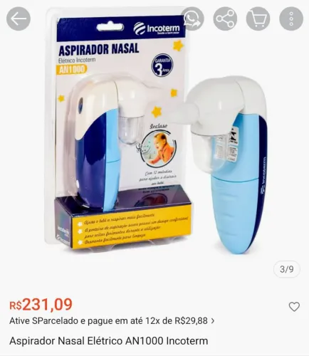 Aspirador nasal digital