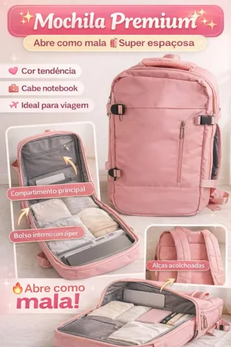 Mochila de Viagem Grande e Espaçosa .