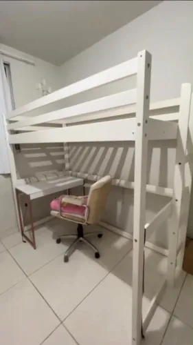 Cama Loft elevada de solteiro