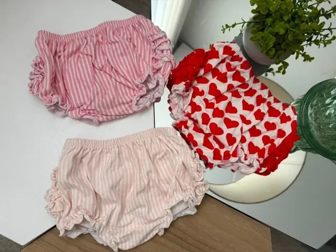 trio calcinha tapa fraldas ruffle buns 12-24 meses