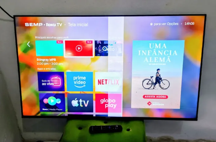 Tv 50 Semp Roku 4k smart com detalhes veja as fotos