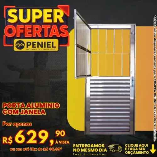 Porta Aluminio com Janela