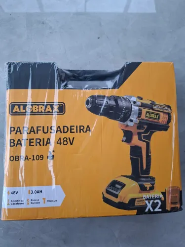 Parafusadeira e Furadeira de Impacto Alobrax 48V + 2 Baterias + Maleta - NOVA