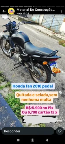 Honda cg fan 125 KS pedal valor 6.200,00