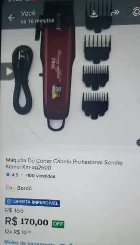 Máquina cortar cabelo