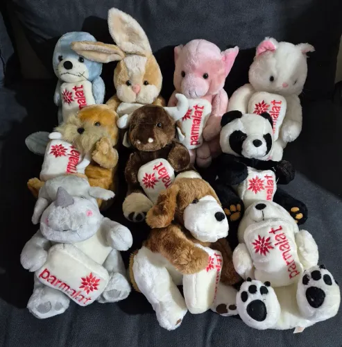 10 pelúcias coleção Parmalat 1998