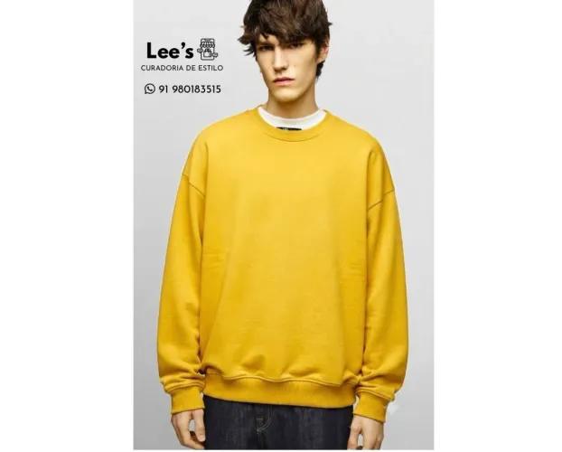 Moletom Zara Amarelo - GG / XL Novo - Frete Grátis 