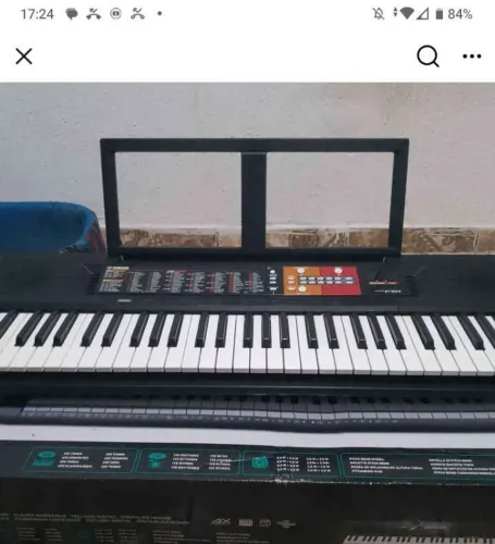 Teclado yamaha psr f51 fonte+caixa+suporte