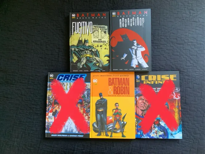 HQs DC - Bruce Wayne: Fugitivo, Bruce Wayne: Assassino? e Batman e Robin Edição Definitiva