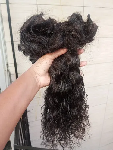 Cabelo humano 45 cm na tela