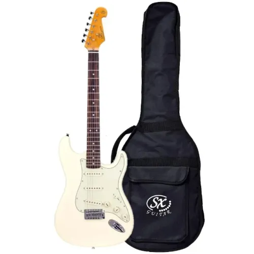 Guitarra SX SST62 VWH Branco Vintage