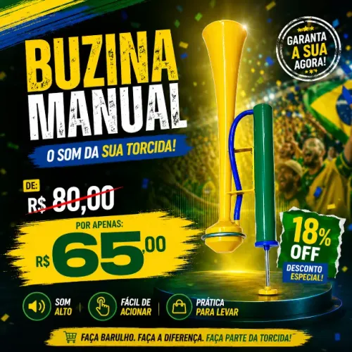 Vuvuzela Corneta Ar Copa Mundo Buzina De Navio Brasil Grande