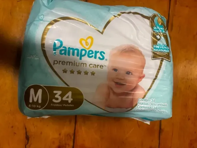 Fraldas Descartáveis Infantis Premium Care Com 34 Unidades Tamanho M Pampers