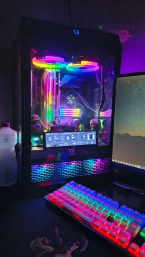 Gabinete Thermaltake The TOWER 500 Black (NOVO) + KIT 3 FANS REDRAGON