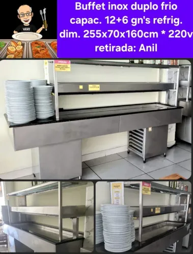 Buffet frio para salada, doces, duplo