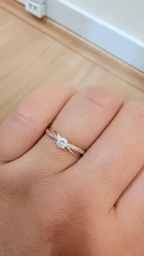 Anel Solitário Fiorelly Ouro 18K - (MARCA CS ALIANÇAS)