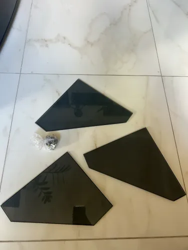 3 prateleiras de canto vidro fume