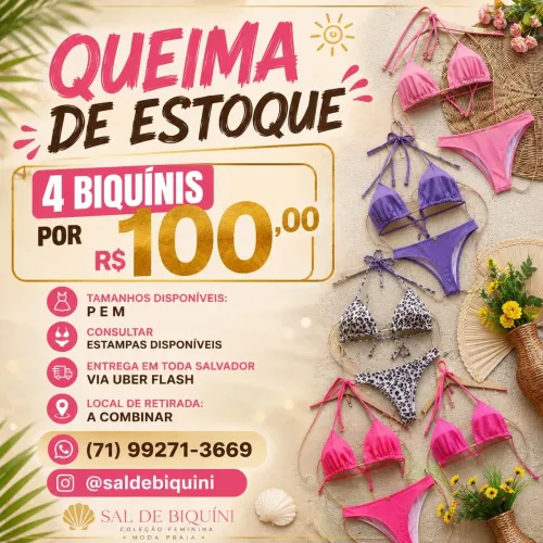 4 BIQUÍNIS POR 100