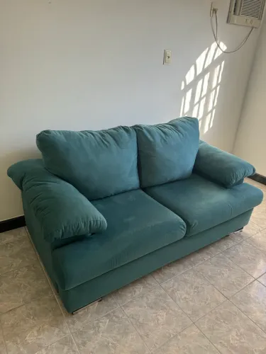Sofá Azul Três Lugares