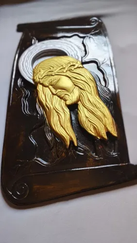 Vendas de imagem de Cristo e Nossa senhora em gesso. Pinturas monocráticas verniz incolor