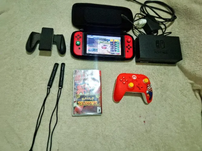 Nintendo Switch + cartão de 128GB (original) + Controle + Pokemon Scarlet