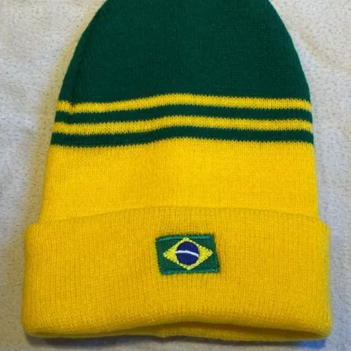 gorro touca brasil verde e amarelo único