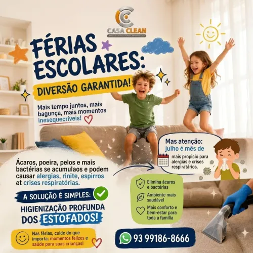 Higienização de estofados nas férias 