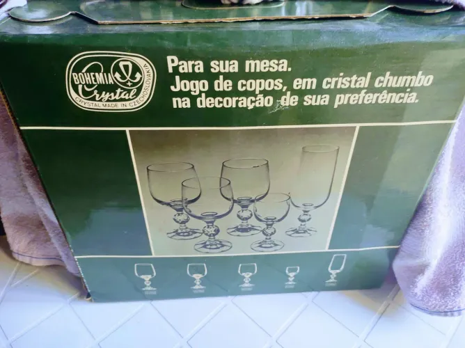 Caixa taças de Crystal antiquário,importada .