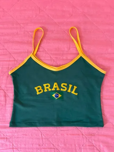 Regatinha Brasil Cropped - Tam G