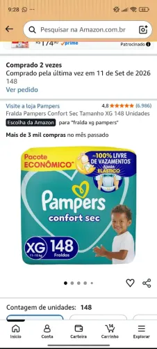 Fralda xg Pampers