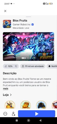 Conta de blox fruits